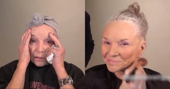  Une magnifique vidéo d’une femme de 80 ans stupéfie les internautes  avec son maquillage elle surprend les maquilleurs