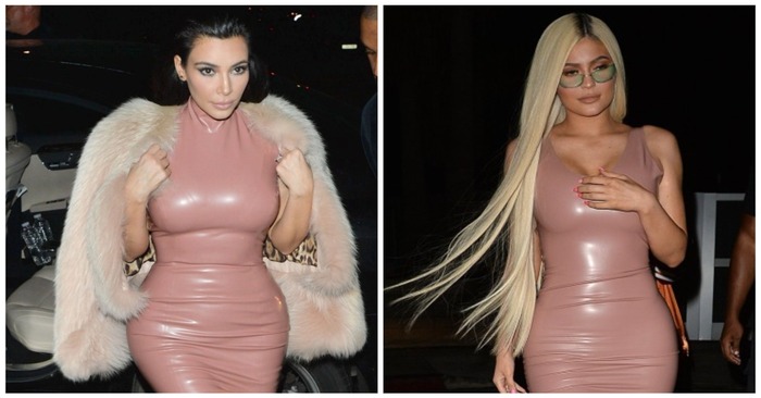  Déjà sept fois Kim Kardashian et Kylie Jenner sont sortis dans la même robe, mais il semblait different