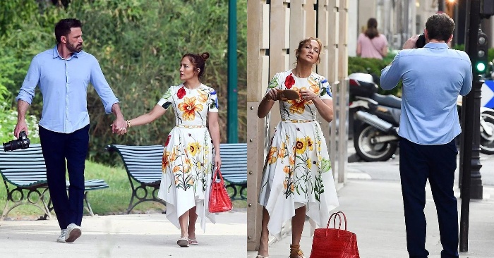  Ben Affleck et Jennifer Lopez en magnifique robe d’été profitent de leur lune de miel à Paris